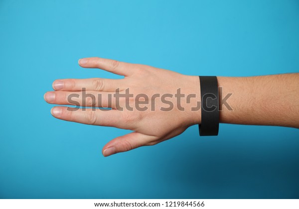 Download Black Paper Wristband Mockup Event Bracelet Stock Photo Edit Now 1219844566