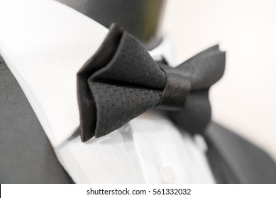 Black Papillon Tie On Man Wedding Dress Suit