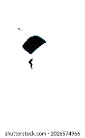 black paraglider silhouette with white background