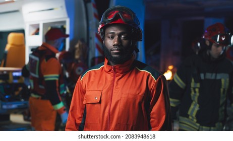 Black Paramedic Looking At Camera