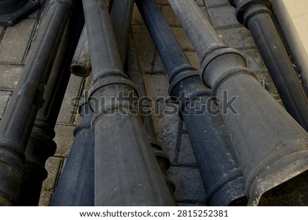 Black patterned iron pillars on the streets usually