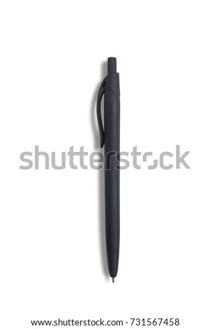 Black Pen isolated on white background.With clipping path and no shadow.