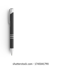 Black pen on white background