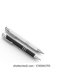 Black pen on white background