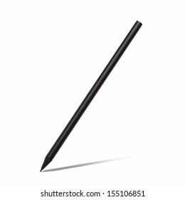 Black Pencil Isolated On White Background