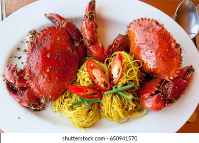 Black Pepper Crab With Noodle