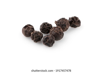 Black Pepper Isolated On White Background.