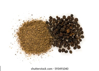 Black Pepper Isolated On White Background