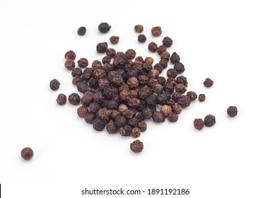 Black Pepper On A White Background