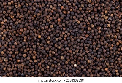 Black Pepper Or Peppercorn Top Angle Flat-lay  Background Or Texture