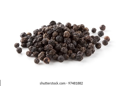 Black Pepper Was Placed On A White Background