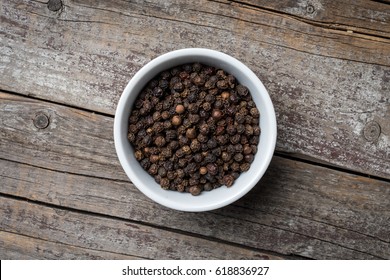 Black Pepper In White Bowl