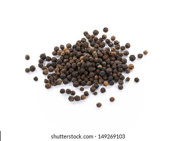 Black Peppercorn Isolated On White Background