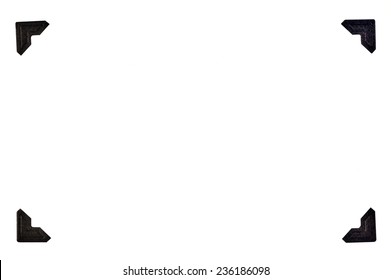 Black Photo Corners In A Rectangular Format On White Background