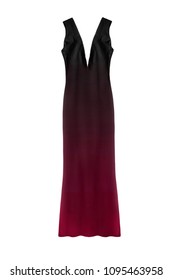 Black   pink long silk gown white background
