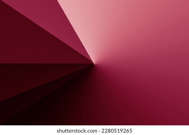 Black pink red modern abstract background. Geometric shape. Viva magenta. Color 2023. Triangles, lines, stripes. Futuristic. Gradient. Clock, business, time concept. Bright. Minimal. Web banner.