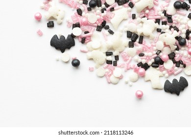 Black And Pink Sugar Sprinkles For Halloween