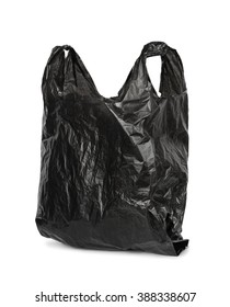 Black Plastic Bag Isolated On White