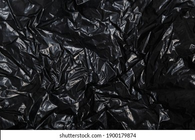 Black Plastic Bag Texture, Macro, Abstract Background