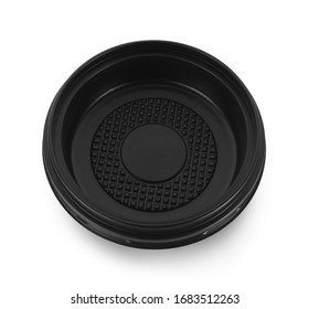 Black Plastic Bowl On White Background