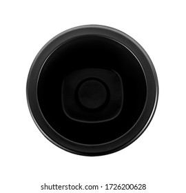 Black Plastic Bowl On White Background