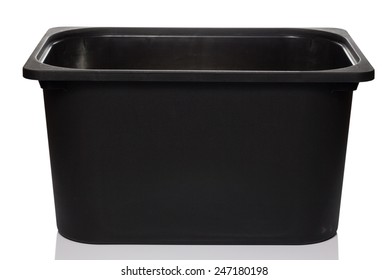 Black Plastic Box In White Background Isolated