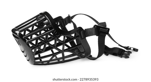 Black plastic dog muzzle isolated on white - Shutterstock ID 2278935393