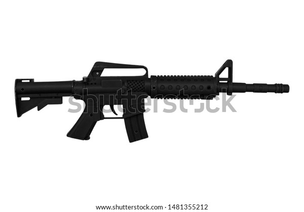 black toy machine gun