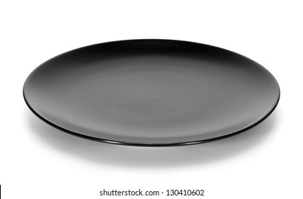 Black Plate Isolated On White Background