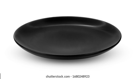 Black Plate Isolated On White Background