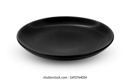 Black Plate Isolated On White Background