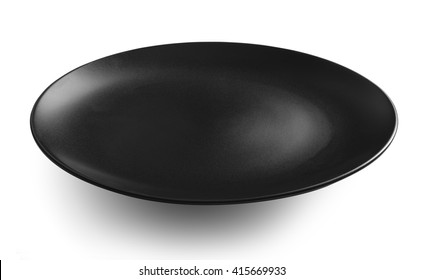 Black Plate Isolated On White Background