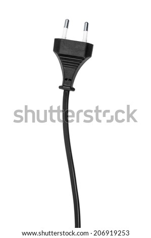 Black plug on an isolated white background