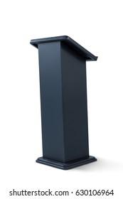 Black Podium Isolated On White Background