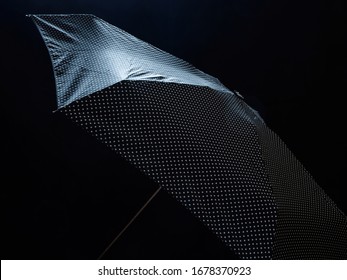 Black Polka Dot Umbrella On Black