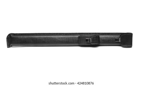 Black Pool Cue Case Isolated On White