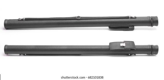 Black Pool Cue Case Isolated On White