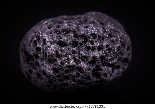 Black Porous Basalt Stone On Black Stock Photo 763791331 | Shutterstock