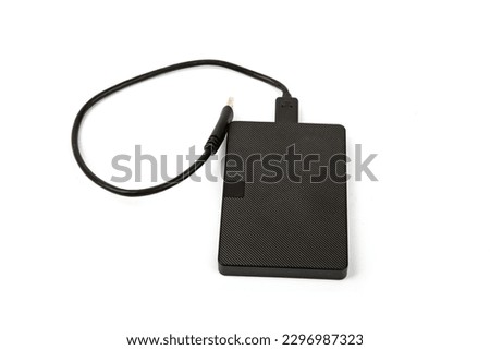 Black portable Harddrive isolated over white background