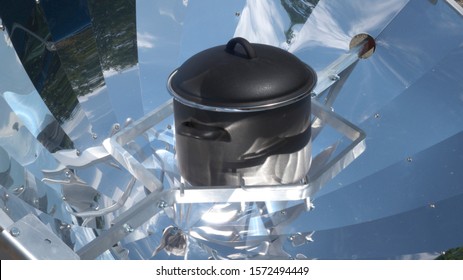 Black Pot In Solar Cooker, Gauting, Bavaria, Germany, Europe