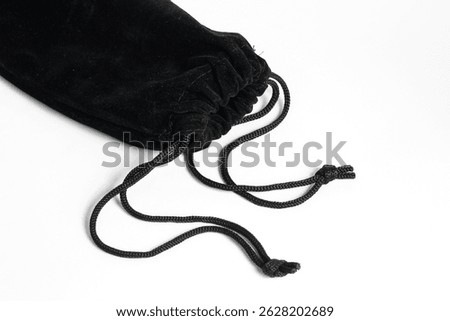 black pouch for external flash container isolated on white background