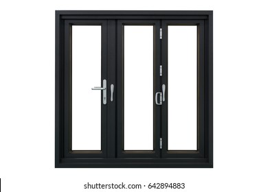 Black Powder Coated Aluminum Frame Bi Folding Doors