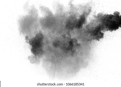 Black Powder Explosion Against White Background Stock Photo (Edit Now ...