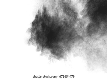 Black Powder Explosion Against White Background Stock Photo (Edit Now ...