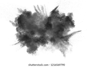 Black Powder Explosion Against White Background Stock Photo (Edit Now ...