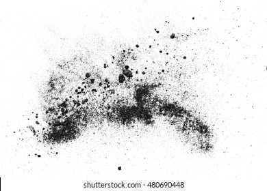 Black Powder Isolated On White Background