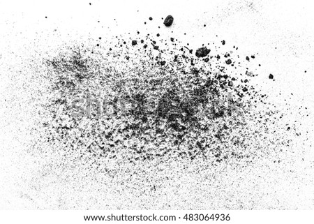 Black powder isolated on white background