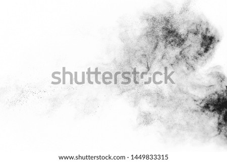 black powder on a White background