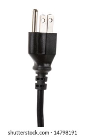 Black Power Cord Plug Close Up Shot