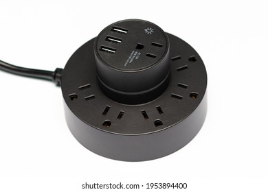 Black Power Strip And USB Outlets